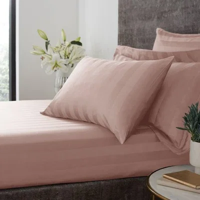 Dunelm Hotel Stripe 230 Thread Count 100% Cotton Fitted Sheet
