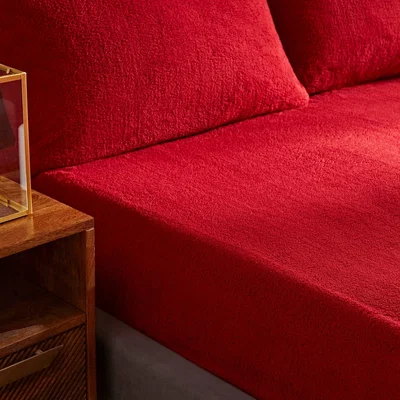 Dunelm Teddy Bear Fitted Sheet Teddy Red