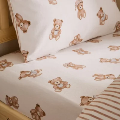 Dunelm Catherine Lansfield Teddy Bear Brushed Cotton Fitted Sheet
