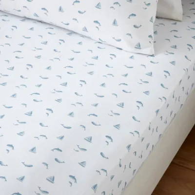 Dunelm By The Sea Cotton Fitted Bed Sheet
