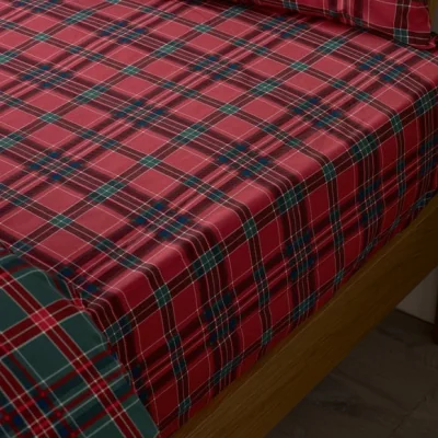 Dunelm Catherine Lansfield Tartan Check Polycotton Fitted Sheet