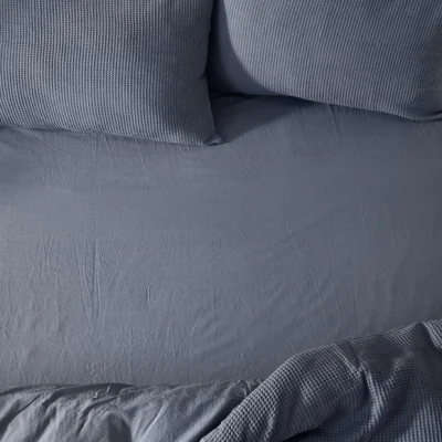 Dunelm Yard Hebden Washed Cotton Fitted Sheet
