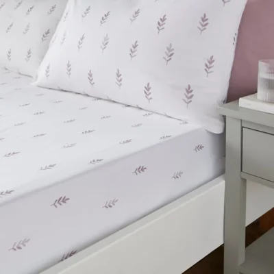 Dunelm Harper Stem Floral 144 Thread Count Cotton Fitted Sheet