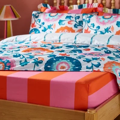 Dunelm Sophie Robinson Sunset Stripe 100% Cotton Fitted Sheet