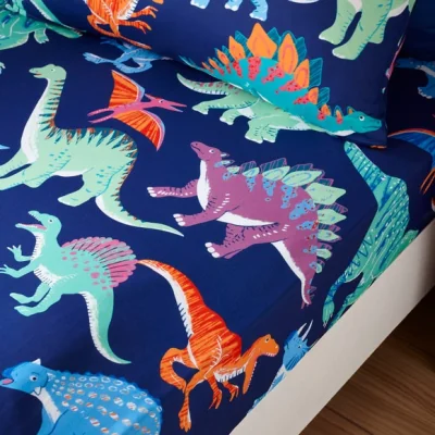 Dunelm Bright Dino Fitted Bed Sheet