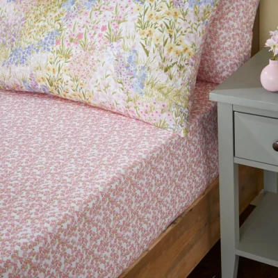 Dunelm Posie Meadow 100% Cotton Fitted Sheet