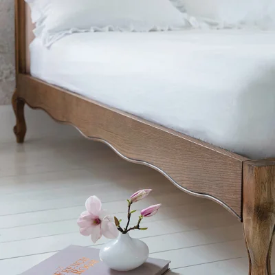 French Bedroom 200 Thread Count White Bamboo Fitted Bed Sheet (King Fitted Sheet)