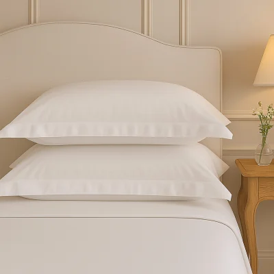 French Bedroom The Sleep 400 Sateen White Bed Linen (Double Fitted Sheet)