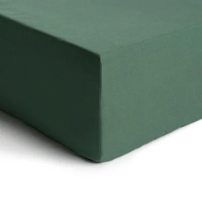 Habitat Habitat Cotton Rich Plain Leaf Green Fitted Sheet -Double