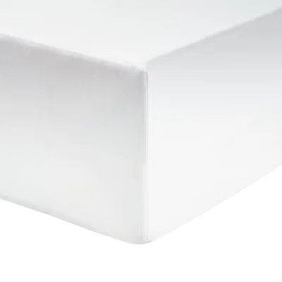 Habitat Habitat Cotton Rich Plain White Fitted Sheet - Double