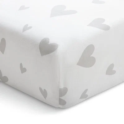 Habitat Habitat Hearts Printed White Fitted Sheet - Double