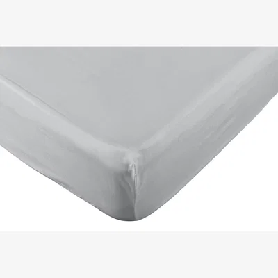 Habitat Habitat Cotton 200TC Plain Grey Fitted Sheet - Kingsize