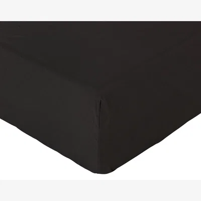 Habitat Habitat Cotton Rich Plain Black Fitted Sheet - Single