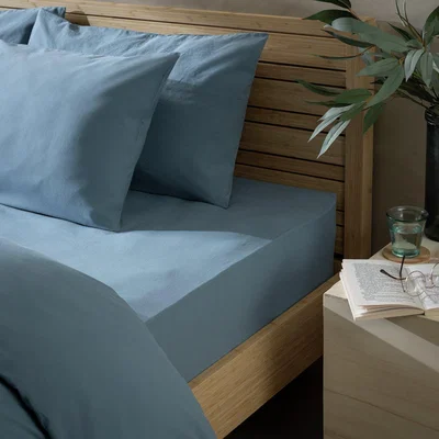 Habitat Habitat Cotton Rich 180 TC Denim Fitted Sheet - Single