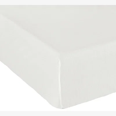 Habitat Habitat Cotton Rich Plain Cream Fitted Sheet - Superking