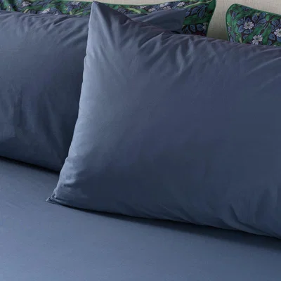 Habitat Habitat x Morris & Co. Cotton Indigo Fitted Sheet- Superking