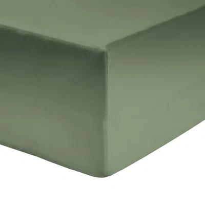Habitat Habitat Cotton Rich 180 TC Plain Green Fitted Sheet - Double