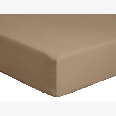 Habitat Habitat Cotton Rich 180 TC Taupe Fitted Sheet - King size