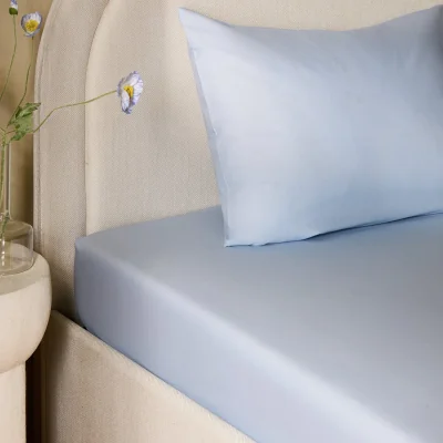 Habitat Habitat Plain Pale Blue Fitted Sheet - King size