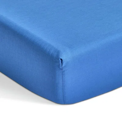 Habitat Habitat Extra Deep Plain Blue Fitted Sheet - Single