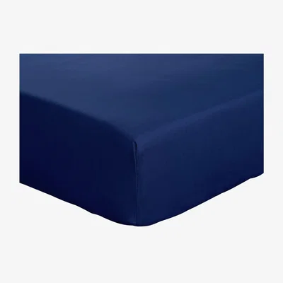 Habitat Habitat Cotton Rich Plain Navy Fitted Sheet - Kingsize