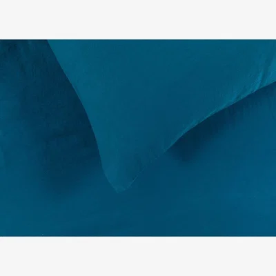 Heal's Heal's Organic Cotton Sateen Petrol Blue Fitted Sheet King - Heal's UK Furniture