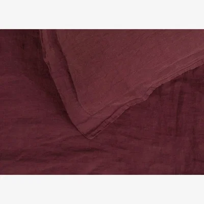 Heal's Heal's Washed Linen Aubergine Fitted Sheet King