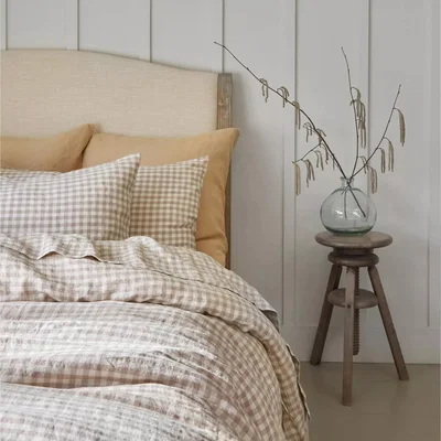 John Lewis Piglet in Bed Gingham Linen Fitted Sheet