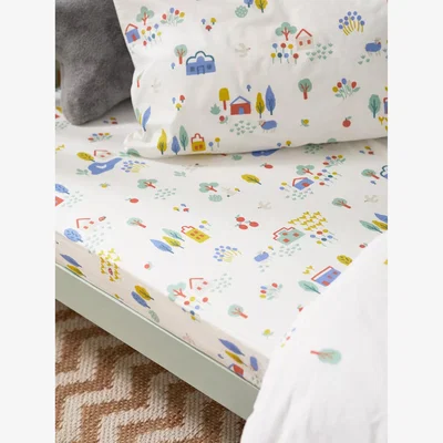 John Lewis John Lewis ANYDAY Happy Houses Print Cotton Infant Fitted Sheet, Pack of 2