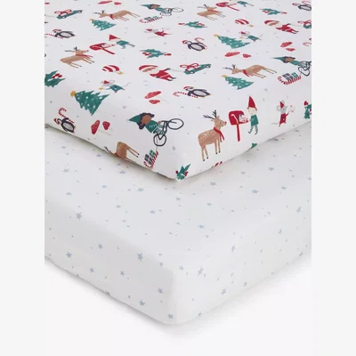 John Lewis John Lewis Christmas Elf Star Infant Fitted Sheet, Pack of 2, Cotbed (140 x 70cm)