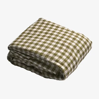 John Lewis Piglet in Bed Gingham Linen Flat Sheet