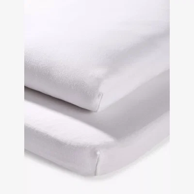John Lewis John Lewis Seconds GOTS Organic Cotton Crib Fitted Sheet, Pack of 2, White