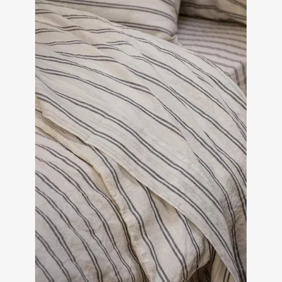 John Lewis Piglet in Bed Kemptown Stripe Linen Blend Flat Sheet