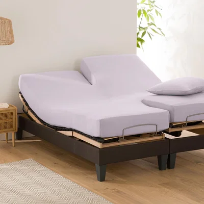 La Redoute Scenario Plain 100% Cotton Fitted Sheet for Articulated Bed