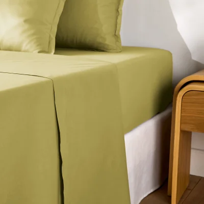 La Redoute Scenario Plain Cotton Percale 200 Thread Count Flat Sheet
