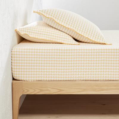 La Redoute Cottage 30cm High 100% Cotton Seersucker Fitted Sheet