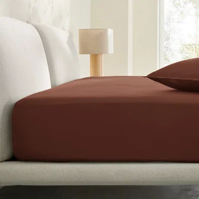 La Redoute Saria Washed Cotton Sateen Fitted Sheet with 30cm Flap