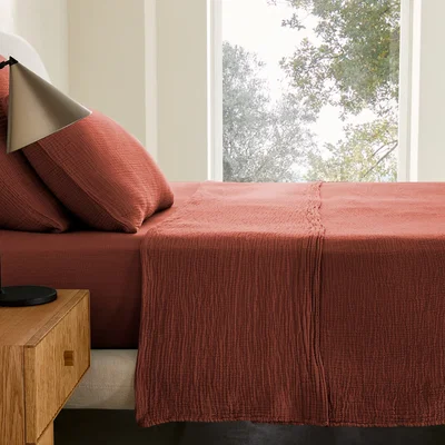 La Redoute Yafa Flat Sheet in Organic Cotton Muslin