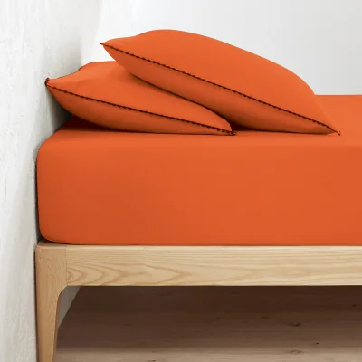 La Redoute Merida 25cm High Plain Washed Cotton Fitted Sheet