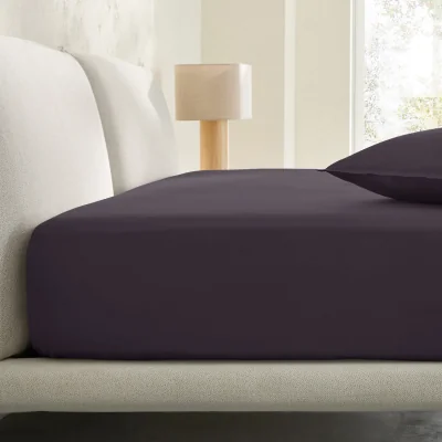 La Redoute Saria Washed Cotton Sateen Fitted Sheet with 30cm Flap