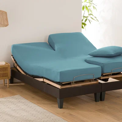 La Redoute Scenario Stretch Cotton Jersey Fitted Sheet For Articulated Beds