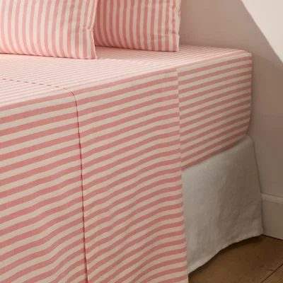 La Redoute Soizic Coral Cotton Flat Sheet