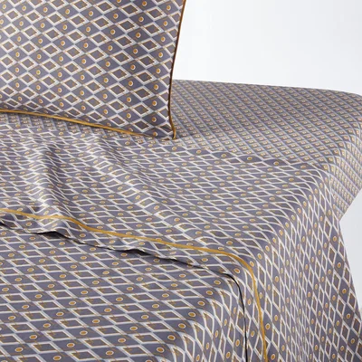 La Redoute Pallazzo Geometric 100% Cotton Flat Sheet
