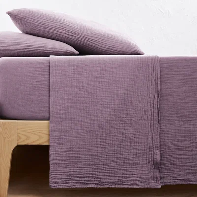 La Redoute Kumla Plain Cotton Muslin Flat Sheet