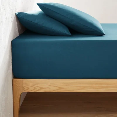La Redoute Scenario Plain Cotton Fitted Sheet For Deep Mattresses (32cm)