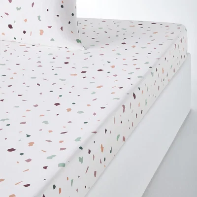 La Redoute Granito Graphic Terrazzo Cotton Fitted Sheet