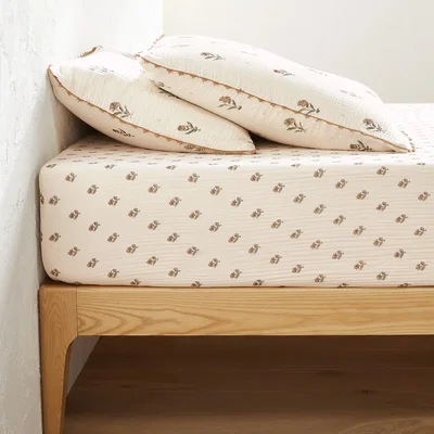 La Redoute Emeline 30cm Cotton Muslin Fitted Sheet