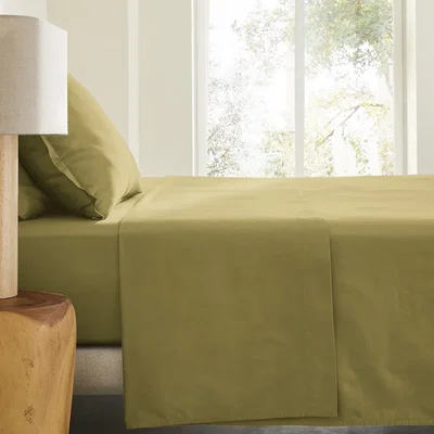 La Redoute Saria Washed Cotton Sateen Flat Sheet
