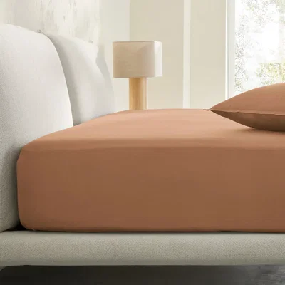 La Redoute Saria Washed Cotton Sateen Fitted Sheet with 30cm Flap