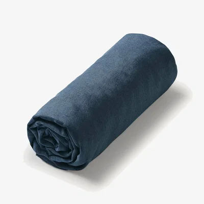 La Redoute Elina Washed Linen Fitted Sheet For Deep Mattresses (32cm)